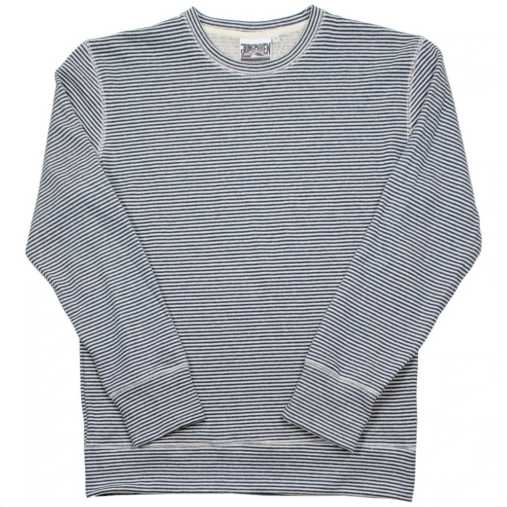 Jungmaven - Yarn-Dyed Crewneck Sweatshirt - New Blue Stripe -XS, NWOT